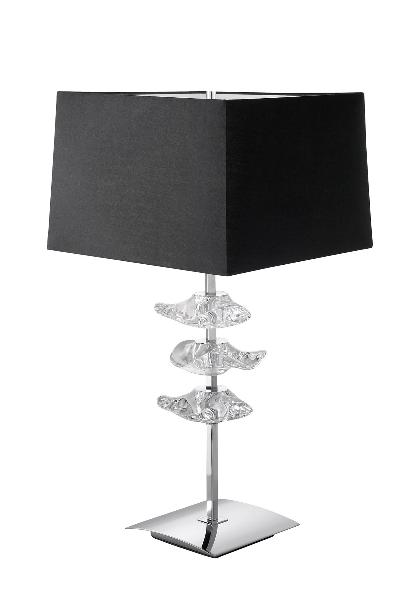 Akira Polished Chrome-Black Table Lamps Mantra Shaded Table Lamps
